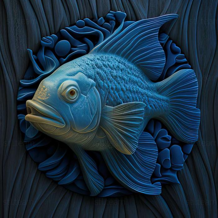 3D model Blue oranda fish (STL)